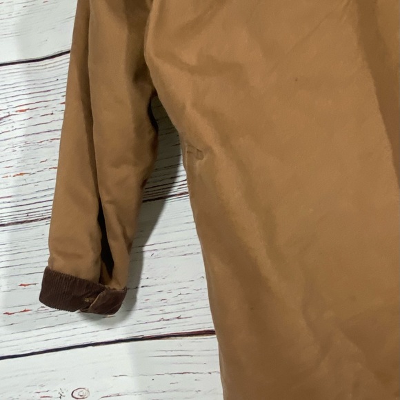 St Johns Bay Womens Medium Barn Jacket Chore Coat Tan Brown Plaid Flannel Lined - Picture 14 of 14